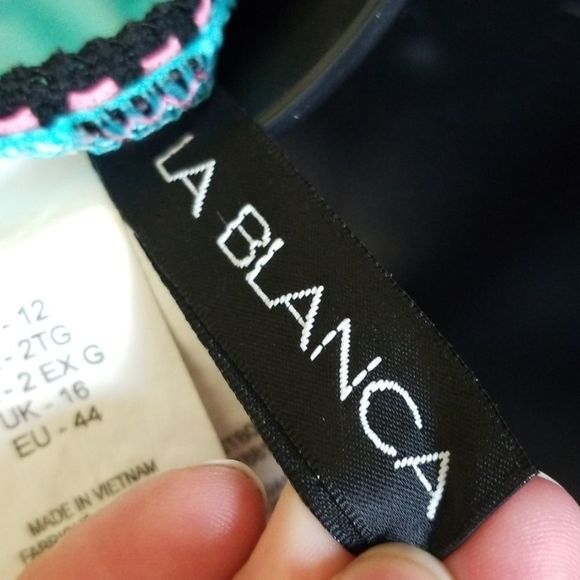 Ice Blue Multicolor Thread Through Bikini Top - Picture 8 of 8